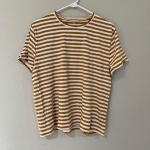 Everlane Stripe Tee in Amber / White Stripe